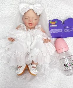 OtardDolls 10 Inch Reborn Baby Dolls, Full Silicone Reborn Newborn Baby Doll Soft Body Lifelike Washable Realistic Doll Baby with Clothes and Bottles for Kids 2