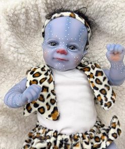 Zero Pam Realistic Reborn Avatar Baby Dolls Boy Silicone 18 inch Soft Cloth Body Newborn Elf Baby Doll Eyes Open Rooted Hair Vinyl Poseable Limbs Real Life Weighted Toddler Dolls for Kids Collectors