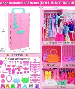 ZITA ELEMENT 11.5 Inch Girl Doll Closet with Clothes and Accessories 2