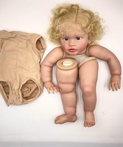 Pinky Reborn Baby Dolls Kit 26 Inch Reborn Toddler Kits Already Painted Baby Kit with Blonde Hair DIY Accessories Supplies for Kids Age 3+ 2