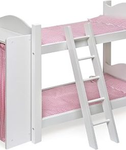 Badger Basket Doll Bunk Bed with Armoire for 18 to 22-Inch Dolls – Includes Bedding, Ladder, and Storage – Perfect for Imaginative Play