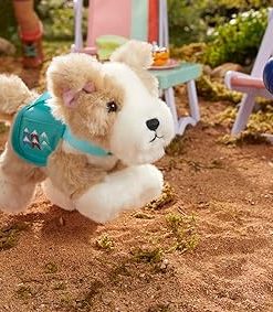 American Girl Corinne Tan Girl of the Year 2022 18-inch Doll Corinne’s Dog Pet Flurry w/Backpack and Treats, For Ages 8+ 2