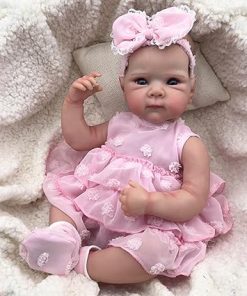 Reborn Baby Dolls 18 Inch Handcrafted Soft Cloth Body Realistic Newborn Baby Doll Girl with Poseable Limbs, Real Life Toddler Doll Toy with Accessories Set for Kids Age 3+ 2