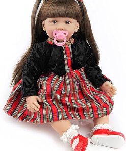 Reborn Dolls Toddler 24 inch 60cm Lifelike Baby Dolls Toddler Girls Soft Body Silicone Vinyl Reborn Dolls with Long Hair Realistic Kid Dolls Best Children Gifts/Nice Doll 3+ 2