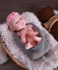 18.5 inch Realistic Full Silicone Baby Doll Can Drink Water, Lifelike Reborn Baby Dolls, Toy, and Collectible Bald Girl (Drink and Wet Girl) 2