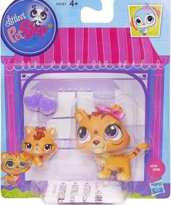 Littlest Pet Shop Figures Orange Tiger & Baby Tiger