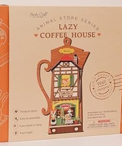 Hands Craft DIY Miniature Wall Hanging Kit – Love Post Office 3D Model Wooden House Building Display Decor Room with Key Hanger and LED Lights Dollhouse Puzzle for Teens and Adults DS021 2