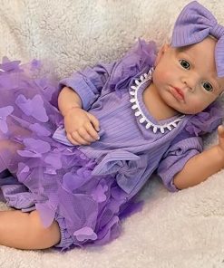 OtardDolls Silicone Baby Doll 18 Inch Realistic Newborn Doll, Soft Full Body Silicone Reborn Baby Girl Dolls Handmade Real Looking Doll Pack Set for Kids 2