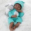 Milidool Black Reborn Baby Dolls Girl Doll 22 inch African American Lifelike Newborn Baby Girl Dolls Realistic Silicone Baby Doll That Look Real with Lamb Theme Set Gift