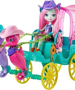 Mattel Enchantimals Seahorse Carriage Sandella Seahorse Doll and Playset