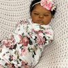 -20Inch Reborn Baby Dolls Dark Skin Lifelike Newborn Sleeping Cute Face Bebe with Outfit & Accessories Playmates for Age 3+