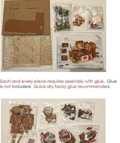 Cool Beans Boutique Miniature DIY Dollhouse Kit Wooden Chinese Ancient Mansion with Pergola with Dust Cover – Architecture Model kit (English Manual) DH-HD-L905Mansion (Asian Mansion Pergola) 2