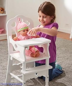 Melissa & Doug Wooden Doll High Chair – Wooden Pretend Play High Chair For Dolls 2