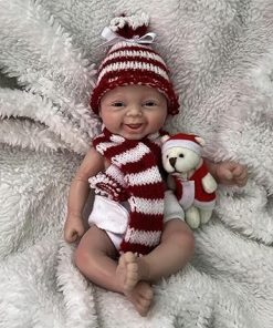 7 Inch Mini Silicone Baby, Reborn Baby Dolls Silicone Full Body Girl， Realistic Newborn Baby Doll with Feeding Accessories 2