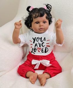 Zero Pam Reborn Baby Dolls Black Girl 20 Inch Realistic Baby Doll Black Reborn Toddler Dolls Soft Cloth Boby Like Real Babies with Accessories for Girls Boys Toys