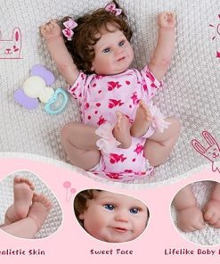 Lifelike Reborn Baby Dolls Girl-20- Inch Realistic Baby Doll with Hair Baby Doll That Looks Real Girl Cloth Body Newborn with Complete Accessories for Kids 3+, Lovely& Pretty Girls 2