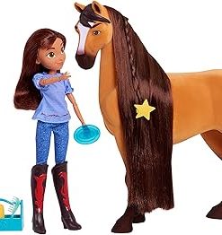 Just Play DreamWorks Spirit Riding Free Deluxe 14 Inch Spirit Horse and 11.5 Inch Lucky Doll Set with Accessories, Kids Toys for Ages 3 Up