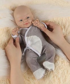 Vollence 16 inch Full Silicone Baby Doll Realistic Boy Eye Open Anatomically Correct Stress Relief Anti-Stress with Feed Kit Accessories & Gift Box for Kids 3+ Or Reborners Collection – Boy