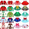 Hercicy 20 Pcs Christmas Doll Clothes Christmas Doll Accessories Outfit Dress Sweater Skirts Knitted Clothing with Santa Xmas Tree Elk Snowman Print for Doll Holiday Xmas Gift, Doll Not Included