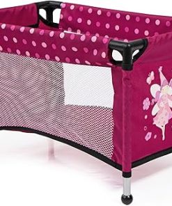 Bayer Design Dolls: Xeo Mega 10pc Set – Hot Pink, Dots, Fairy – Pram, Bed, Handbag, Feeding & Care Accessories for Dolls Up to 18″, Kids Toy, Ages 3+ 2