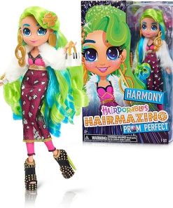Hairmazing Prom Perfect Fashion Dolls, Harmony, Six Surprises Inside, Green and Blue Hair, Kids Toys for Ages 3 Up by Just Play