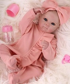 GAGAKU Realistic Baby Doll Girl, 18 Inch Reborn Dolls for Toddlers, Real Life Like Reborn Baby Doll with Accessories, Bottle Diaper Clothes