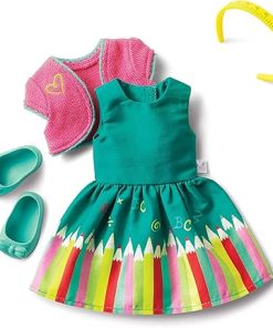 American Girl WellieWishers 14.5-inch Doll Colorful ABCs Outfit with Cardigan, Headband, and Pair of Shoes, For Ages 4+