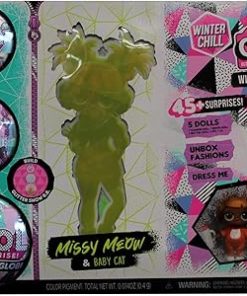 MGA Entertainment Winter Chill L.O.L. O.M.G Surprise Winter Bundle- 1 Missy Meow, 1 Baby Cat, 1 Lils, 1 Fluffy Pets, 1 Glitter Globe