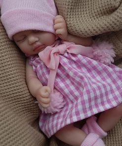 ENADOLL Reborn Baby Doll Realistic Silicone Baby Girl 7 inch Lifelike Doll Mini Full Silicone Baby Gift Set for Ages 3+(7 inch, Sleeping Girl) 2