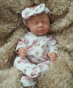 7 Inch Mini Silicone Baby, Reborn Baby Dolls Silicone Full Body Girl, Realistic Newborn Baby Doll with Feeding Accessories Set 2