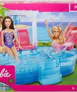 Barbie Glam Pool and Slide with Chairs, Chandelier and Smoothies