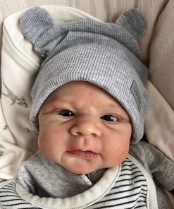 Anano Squishy Full Silicone Baby Doll Boy Realistic Veins 18 Inch Real Life Reborn Baby Toddler Dolls Realistic Newborn Anatomically Correct Boy Baby Dolls with Bib and Hat