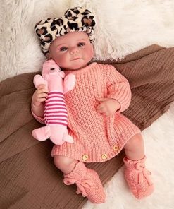 Lifelike Reborn Baby Dolls Accompany- 18Inch Soft Vinyl Smiling Realistic Baby Doll with Complete Accessories for 3+ Years Old, Birthday for Daughter Girls Kids 2