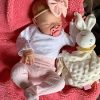 KAWAYII- 22 InchReborn Baby Doll Girl Lifelike Babies Newborn Dolls That Look Real Full Soft Vinyl Body Cute Realistic Bebe with Curly Hair Beautiful Pink Dress Accessories for Kids Age 3+ 3