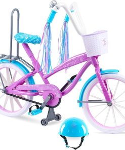 Journey Girls Bike with Helmet, Streamers, Basket, and Wheels that Roll for 18-Inch Journey Girls Doll