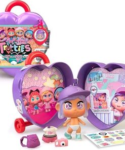 Trolley Mini Emma, Small Briefcase with 1 Doll, Clothes and Accessories, 2 Background scenarios and Stickers, Save and Take Everywhere, 4 Models, +3 Years, Famous (TFT05300)