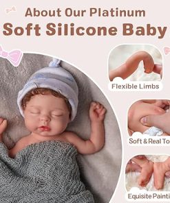 BABESIDE Silicone Reborn Baby Dolls Boys -12-Inch (Weight 3.3 lb) Anatomically Correct Full Platinum Silicone Baby Dolls Cute Realistic-Newborn Baby Doll with Gift Box for 3+ Year Old 2
