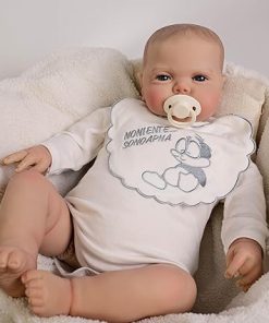 24 Inch Pickle Sleeping Boy Life Like Reborn Toddler Baby Doll Soft Vinyl Cloth Body Realistic Newborn Baby Doll Toy Hand Draw Hair for Kids & Collection 2