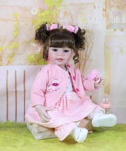 Reborn Baby Dolls – Realistic Baby Dolls Girl 22 inch Lifelike Silicone Baby Soft Full Vinyl Body Reborn Toddler with Full Set Accessories Handmade Gift for Children Age 3+ and Collectors 2
