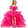 Barbie Signature Pink Collection Doll, Doll (12-inch) with Silkstone Body Wearing Tulle Gown, Gift for Collectors
