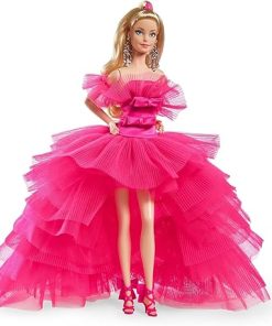 Barbie Signature Pink Collection Doll, Doll (12-inch) with Silkstone Body Wearing Tulle Gown, Gift for Collectors