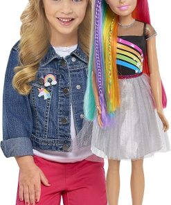 Barbie 28 Inch Best Fashion Friend Rainbow Doll, Blonde Hair with Rainbow Highlights 2