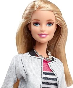 Barbie Style Doll, White Jacket & Black Floral Print Skirt 2