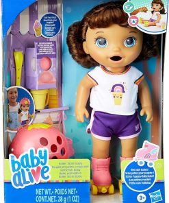 Baby Alive: Roller Skate Baby 14-Inch Doll Brown Hair, Blue Eyes Kids Toy for Boys and Girls 2