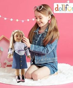 College Girls 18 inch Fashion Doll Set Natalie(Movie Lover) Fashion Dress Up Doll with Hair for Styling, Clothes, Shoes and Accessories. Blonde Hair and Green Eyes, Caucasian 2