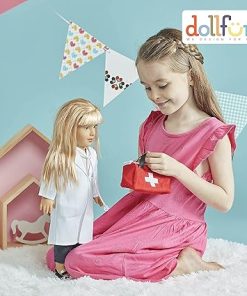 Career Girls 18 inch Fashion Doll Set Sally(Doctor in Sydney) Fashion Dress Up Doll with Hair for Styling, Clothes, Shoes and Accessories. Blonde Hair and Blue Eyes, Caucasian 2