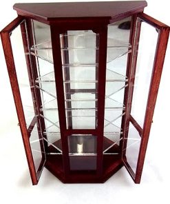 Dolls House Mahogany Mirrored China Cabinet Curio Shop Display Case Furniture 2