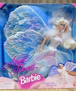 ANGEL PRINCESS BARBIE “Flying” DOLL w Glittery Gown & WINGS (1998)
