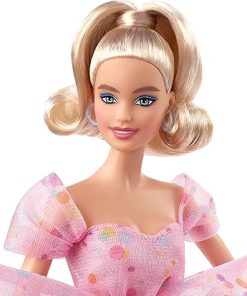 Barbie Signature Birthday Wishes Doll (11.5 in Blonde) Wearing Pink Tulle Gown & Shoes, with Customizable Packaging, Gift for 6 Year Olds & Up 2