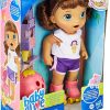 Baby Alive: Roller Skate Baby 14-Inch Doll Brown Hair, Blue Eyes Kids Toy for Boys and Girls